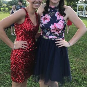 Short Floral Homecoming Dress